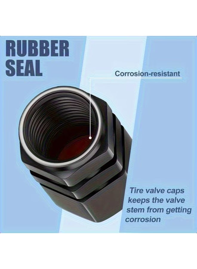 aeen 4 Pieces Hexagonal Aluminum Valve Stem Caps – Universal Heavy-Duty Leak Proof Tire Valve Covers for Cars, SUVs, Trucks, Motorcycles & Bicycles - Image 4